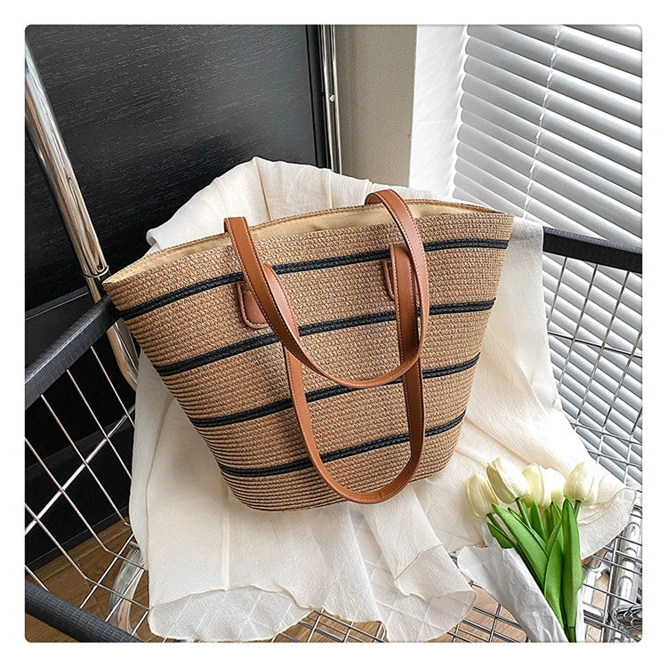 Retro Fancy Large Capacity Vacation Straw Woven Bag