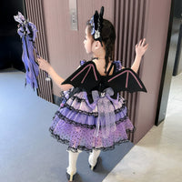 Girl Summer Dress Western Style Children Straps Lolita Princess Dress Girl's Birthday Suit Clow M Skirt