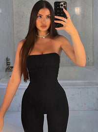 off-Shoulder Collar Backless High Waist Stretch Silm Long Tube Top