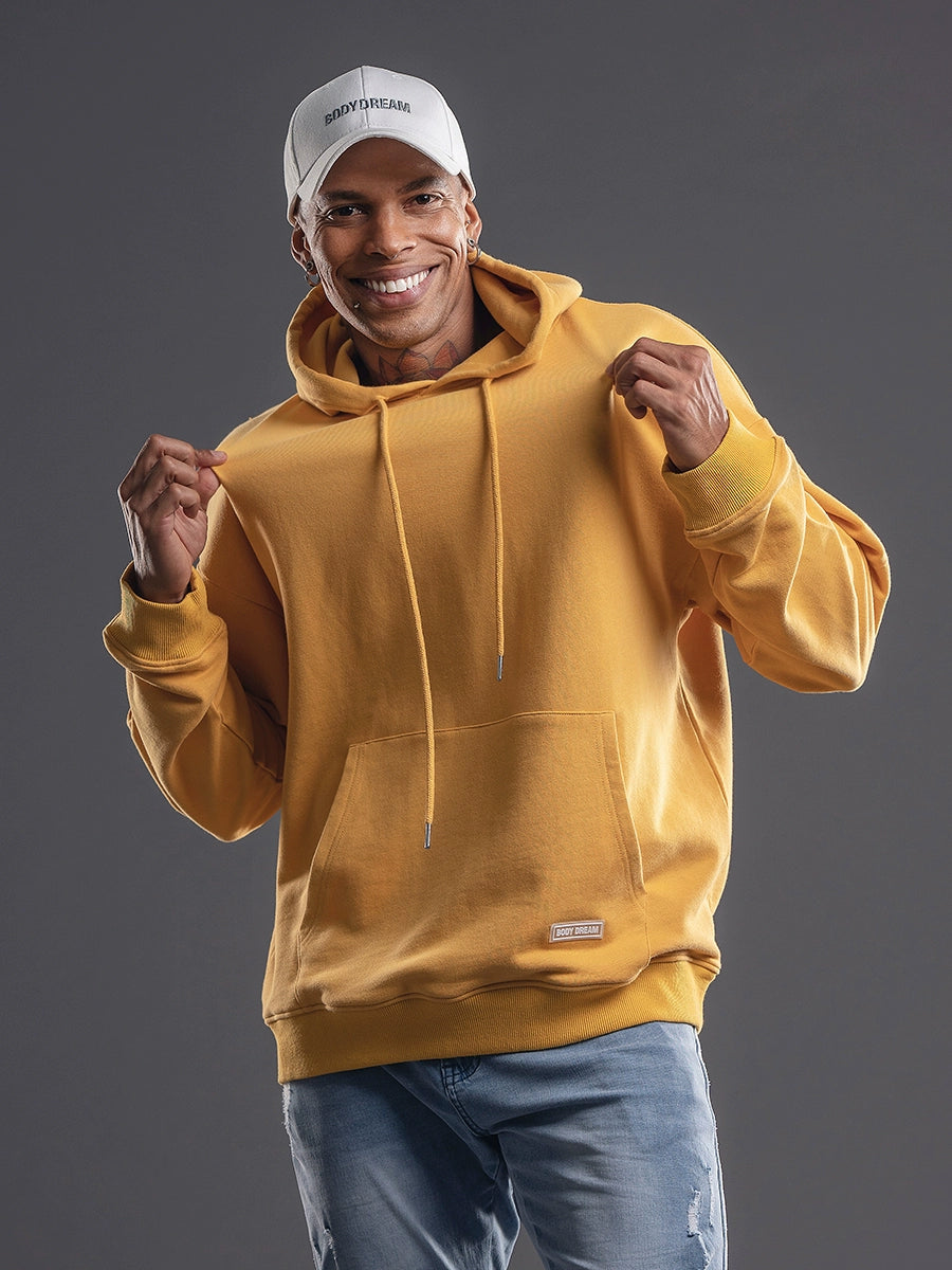 Bodybuilding Hooded Loose Shoulder Base All-Matching Men's Sweatshirt