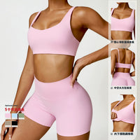 European and American Winter Nude Feel Tight Yoga Suit High Waist Quick-Drying Sanding Running Sports Workout Clothes Two-piece Set Women