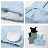 Yoga Thread Hollow-out Tight with Chest Pad Sports Vest