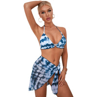 European and American Personalized Bikini Three-Piece Set Summer New Seaside Beach Vacation Sexy Backless Split Swimsuit Set