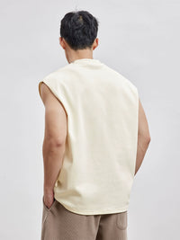 Loose and Simple Crew Neck Sleeveless Waistcoat Sports Vest
