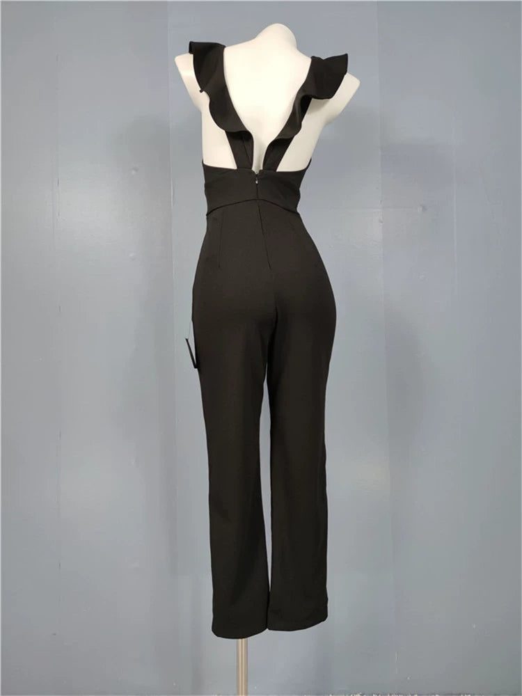 Legal System Ruffles Bare Back Street Cool Jumpsuit