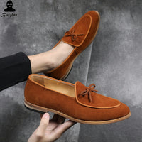 Men's Summer Party Shoes Non-Slip Loafers Moccasins Frosted Men's Shoes