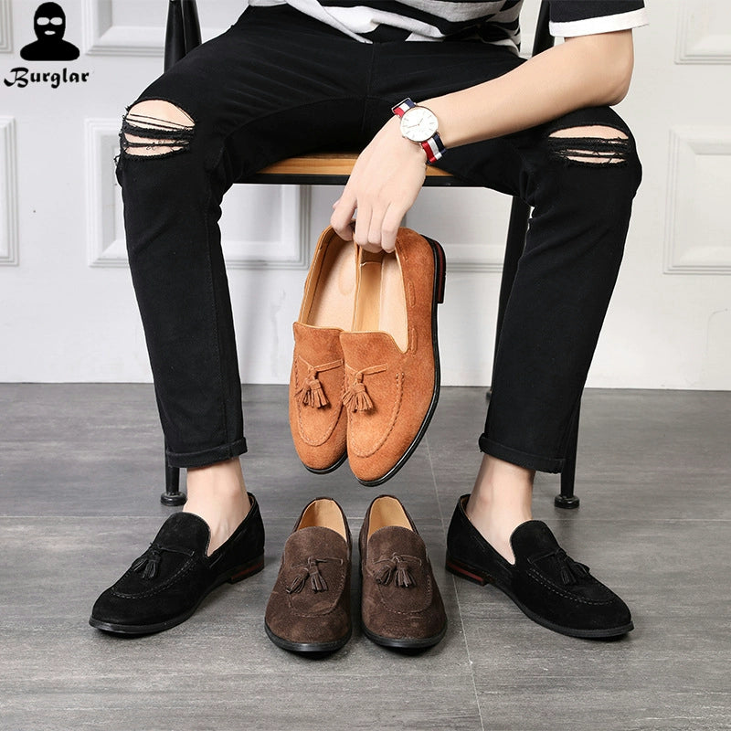 Men's Summer Party Shoes Non-Slip Loafers Moccasins Frosted Men's Shoes