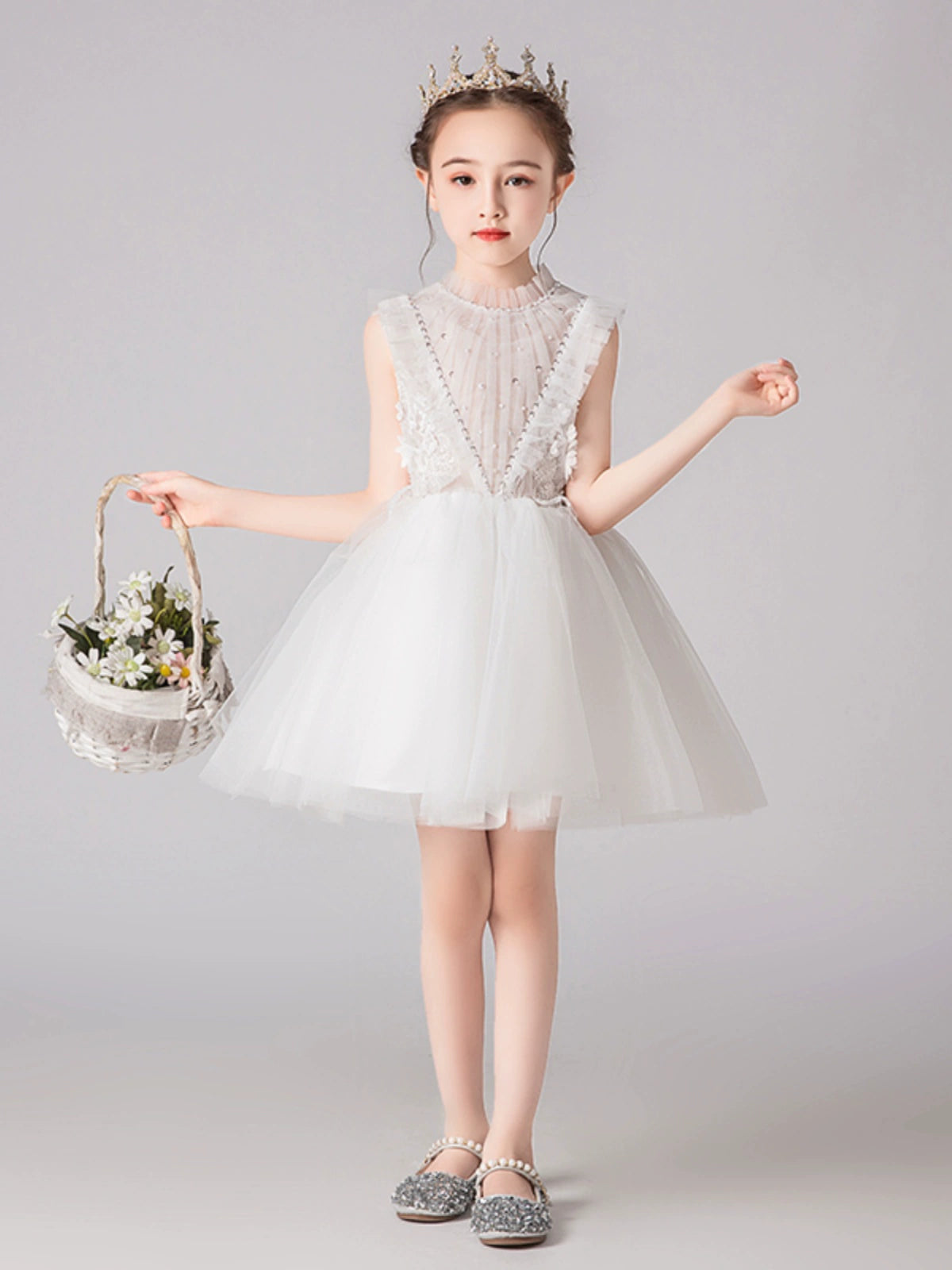 Birthday White Children's Wedding Dress Little Girls Summer Dress