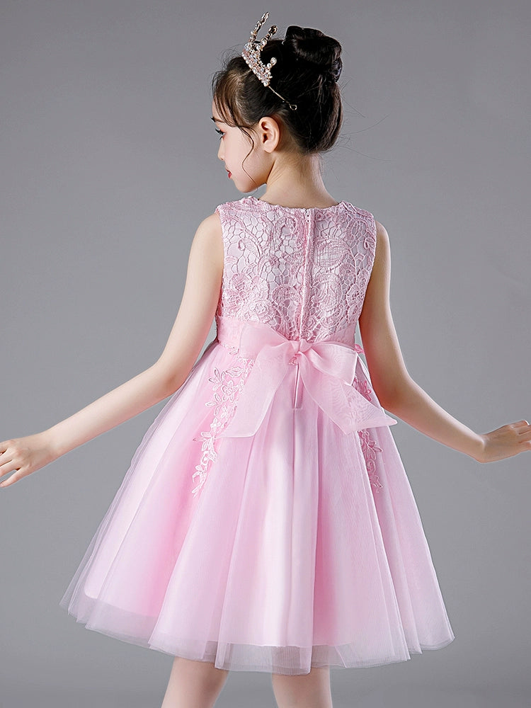 Puffy White Children's Fancy Summer Princess Dress