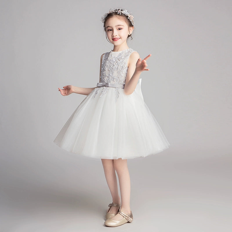 Girl Dress Princess Dress Tulle Tutu Short Little Flower Girl 61 Dress Host Kids Costume for Piano Performance Summer