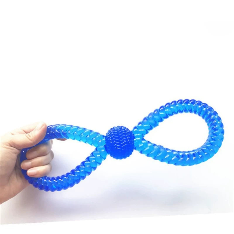 Bite-Resistant Eight-Character Cable Stitch Interactive Pull Ring Biting Dog Toy TPR Floating Pet Toy Pet Training Item