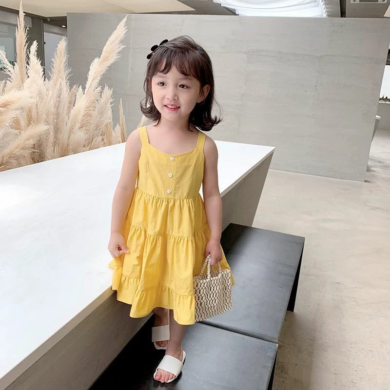 Stylish Summer Children's Casual Thin Vest Slip Dress