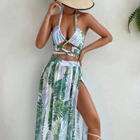 Amazon New 2024 Fashion Long Skirt Swimsuit Cover up Bikini Beach Skirt Three Piece Swimsuit Women's