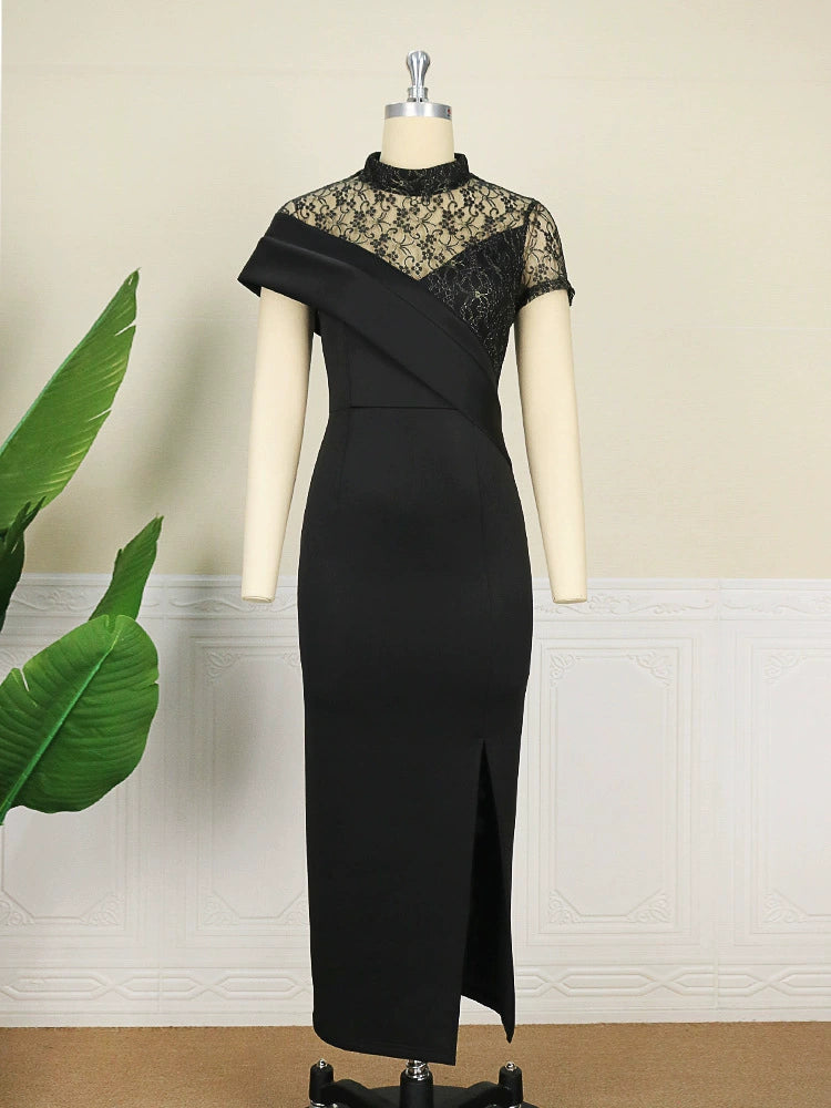 European and American-Style Large-Size Vintage Lace Dress Mega Mart Center European and American-Style Large-Size Vintage Lace Dress Mega Mart Center