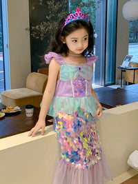 Girl Western Style Sequin Princess Dress Mermaid