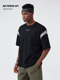 Thin Men's Minimalist Mesh Panel Black Loose Short Sleeves