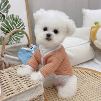 MIJIA Pet Clothes Fall and Winter New Arrival Candy Color Waffle Cardigan Teddy Bichon Dog Cat Heattech Outwear