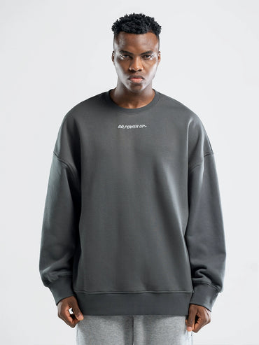 Couple Puff Print Women's Knitted Thick round Neck Sweatshirt