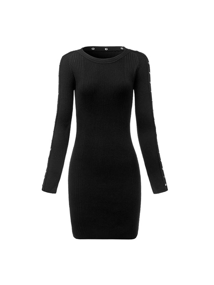 Inspirational Skirt off-Shoulder Black Slim Knit