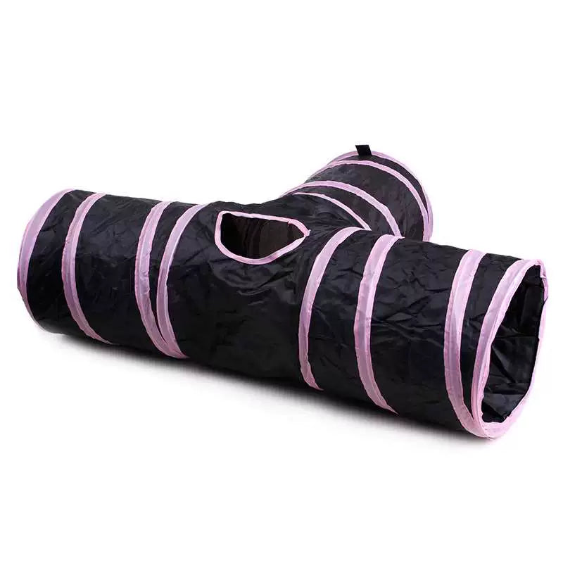 Pet Supplies Cat Ringing Paper Three-Way Tunnel Zhiyi Cat Toy Drill Barrel Foldable Cat Tunnel