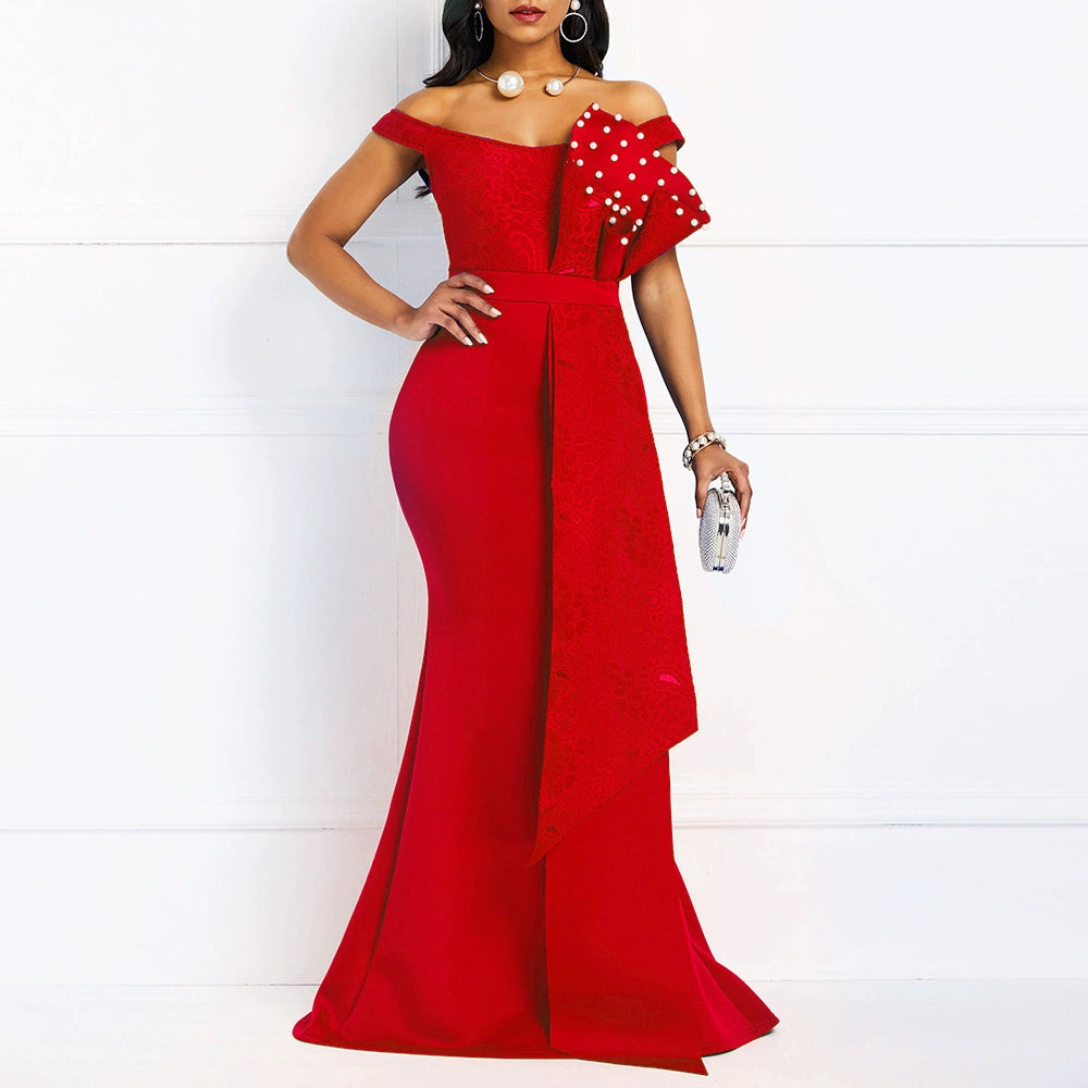 Off Shoulder Long Party Dress Floor Length Dress Party Dress