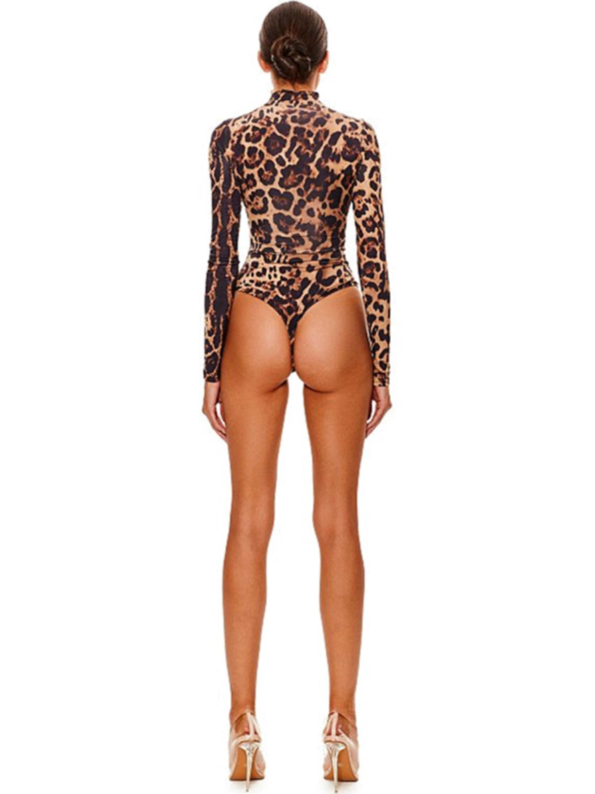 Fashion Trendy Leopard Print Print Silm High Waist Jumpsuit