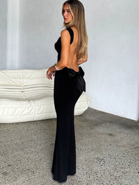 Fashion Backless Slim Fit Sheath Dress Bows