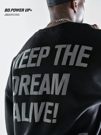 Couple Puff Print Women's Knitted Thick round Neck Sweatshirt