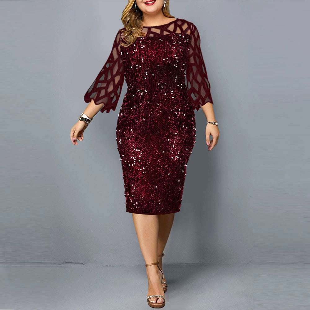 2022 Spring Personality plus Size Slim Fit Slim Looking Dress Fat Lady Pencil Dress Party