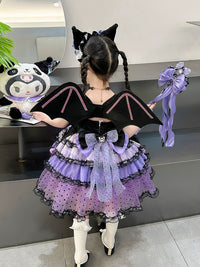 Girl Summer Dress Western Style Children Straps Lolita Princess Dress Girl's Birthday Suit Clow M Skirt