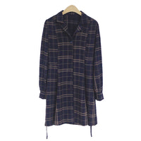 Chic Korean Retro Plaid Dress Girl Blouse