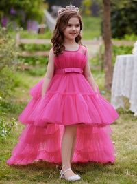 New Children's Princess Dress Pettiskirt Detachable Trailing Dress Gauze Dress Girls Piano Host Catwalk Performance Costumes