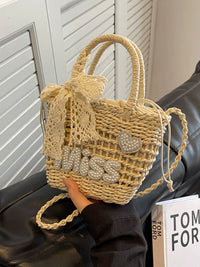 Women's Bag Vacation Style Lace Satchel Straw Woven Bag