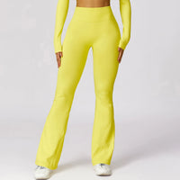 Fashion Wide Leg Tight Seamless Hip Lifting Yoga Bell-Bottom Pants Abdominal-Shaping High Waist Bootcut Casual Sports Pants Pants