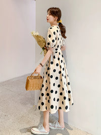 Polka Dots Retro First Date Fancy Elegant Dress