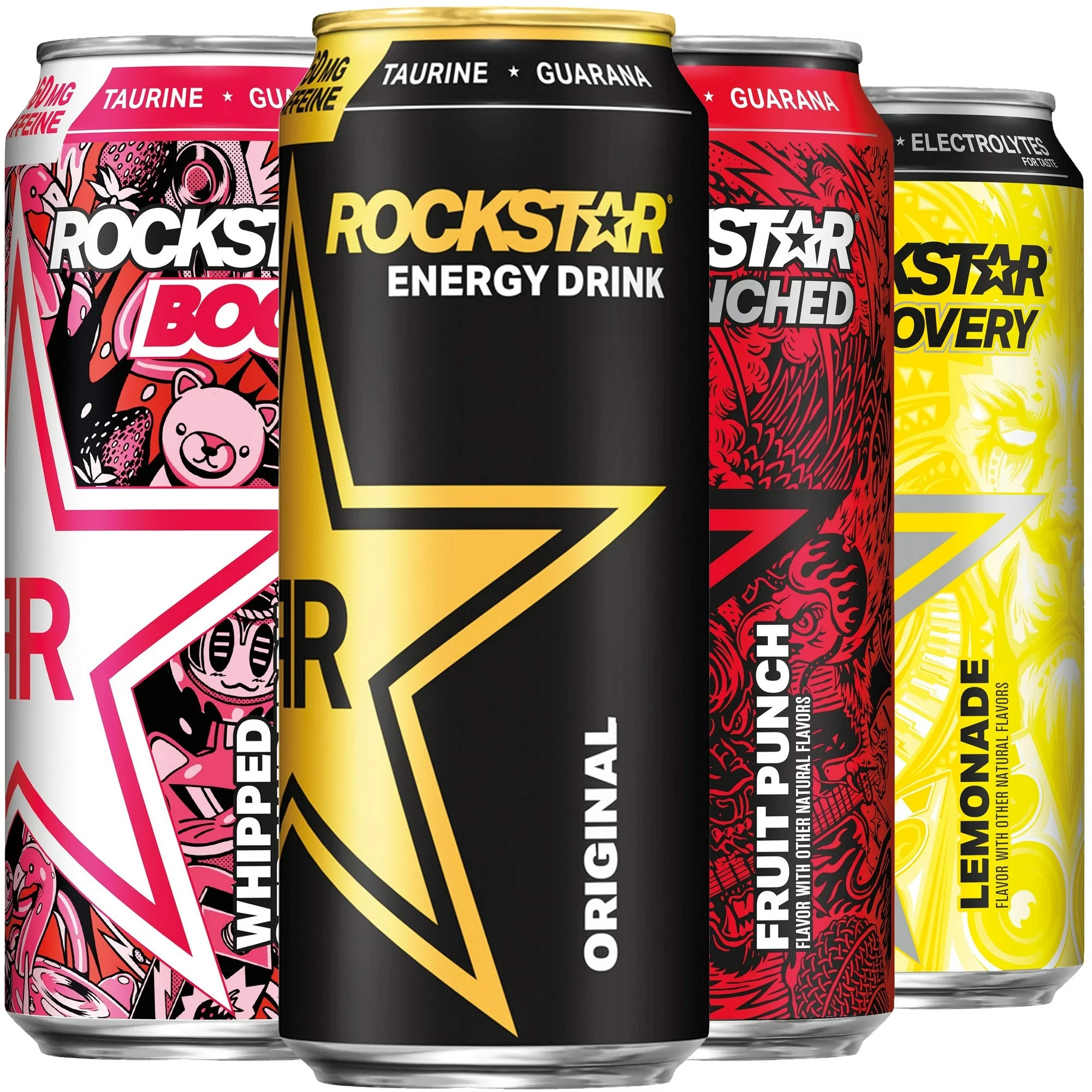 Rockstar Energy Drink, Core 4 Flavor Variety Pack, 16oz Cans (12 Pack) (Packaging May Vary)