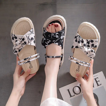 Sandals for Women Platform Strappy Orthopedic Summer New Comfortable Roman Sandals Woman Butterfly Flat-heeled Shoes Trend 2024