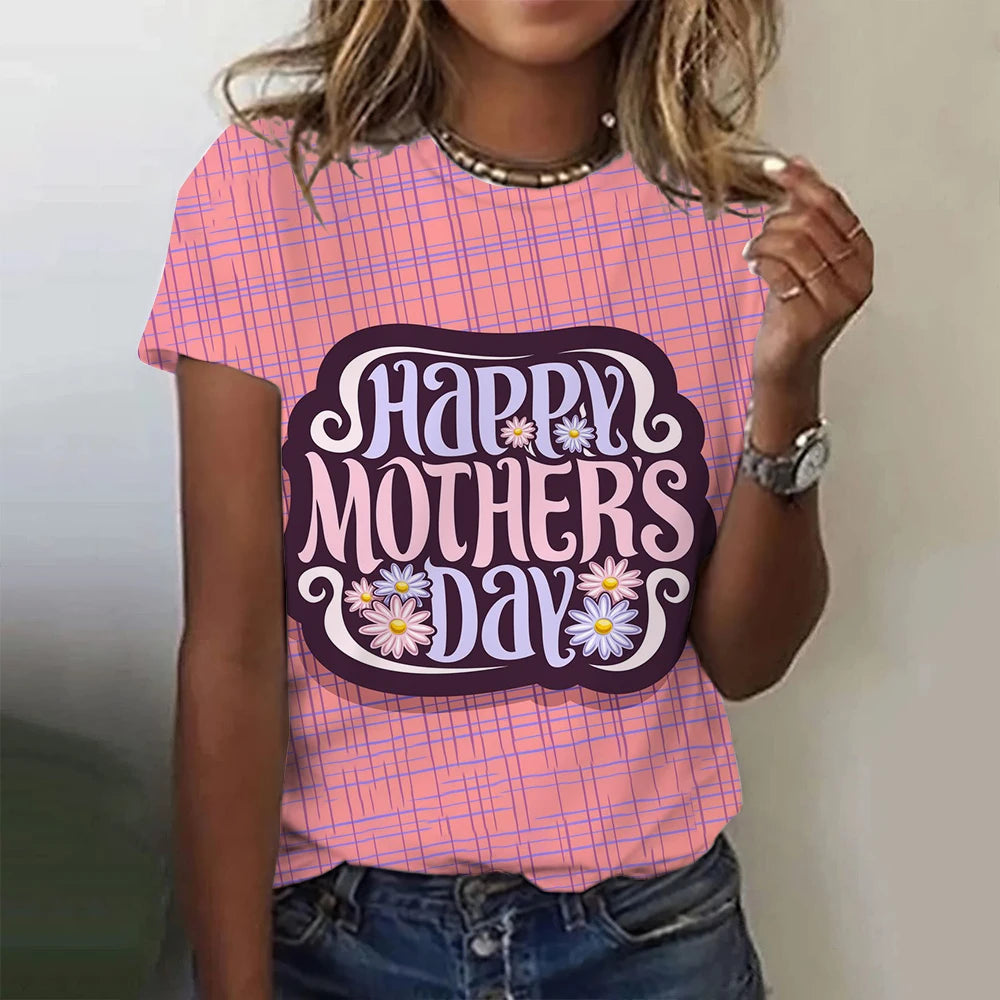 Mother's Day gift Top Women's T-shirt For Women The Best Mom 3D Printed T-Shirt Summer Casual Short Sleeve Women's Clothing