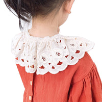 Lace Kids Bibs Shawl Cotton Collar Kids Neckwear for Girls All Match Hollow Out Children Girls Scarf Accessories 3-8Y