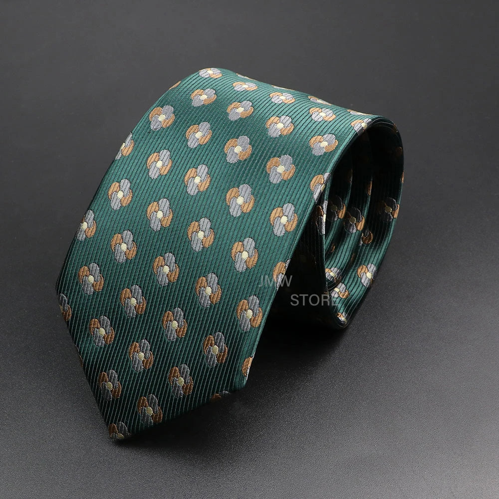 New Design Wedding Men Tie Green Wine Red Paisley Flower Animal Neckties Men Business Dropshipping Groom Collar Accessories Gift