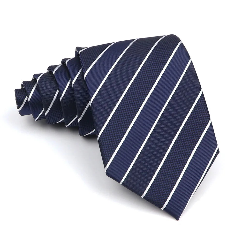 New Striped Tie Men's 8cm Ties Business New Year Gift Classical Necktie Office Accessories Men Costume Daily Wear Wedding Party