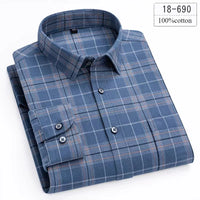 Luxury high-quality100%cotton houndstooth full shirts for men slim fit Casual shirt long-sleeve plaid soft designer clothes ropa