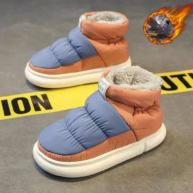 Snow Boots Men Women Winter 2024 New Lovers Plush Thick Comfortable Cotton Shoes Waterproof Anti Slip Outdoor Casual Shoes Flats