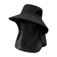Outdoor Sun Fishing Hat with Neck Cover Breathable UV Protection Wide Brim for Hiking Beach Summer Adults