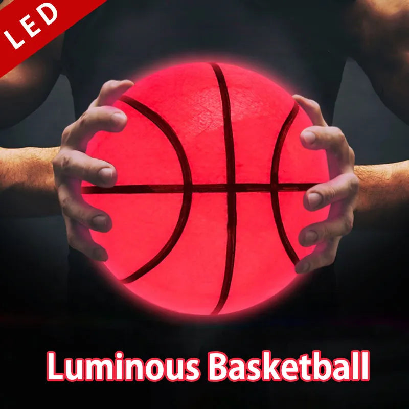 LED Basketball Light Up Bright Streetball Classic Size 7 Luminous Basketball Glowing for Birthday Gift