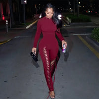 FAGADOER Sexy Bandage Patchwork 2 Piece Sets Woman Outfit Halter Sleeveless Crop Tops and Pants Matching Suit Female Streetwear