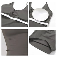 Hearuisavy Summer Shockproof Yoga Vest Running Gym Tank Top Women Fitness Quick-Dry Workout Vest Female Sports Sleeveless Top