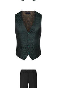 2025 New Wedding Host Performance Men's Suit Dress Three-piece Botanical Floral Pattern  Blazer  for Men with Pants and Vest