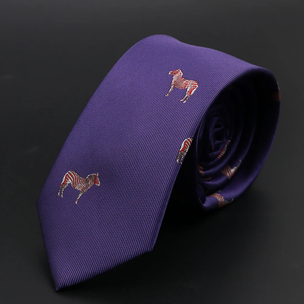 New Men Ties Solid Color Stripe Print Floral 6cm Jacquard Business Neckties Narrow Skinny Tie Wedding Prom Daily Wear Accessory