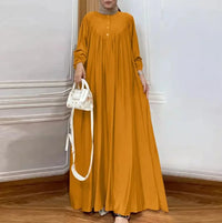 Dresses Women Eid Abaya Muslim Jalabiya Long Robe Dubai Modest Dress Morocco Button Kaftan Vestidos Arabic Abayas Ramadan